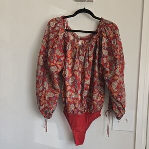 Free People Sundown Paisley Bodysuit Size XS
